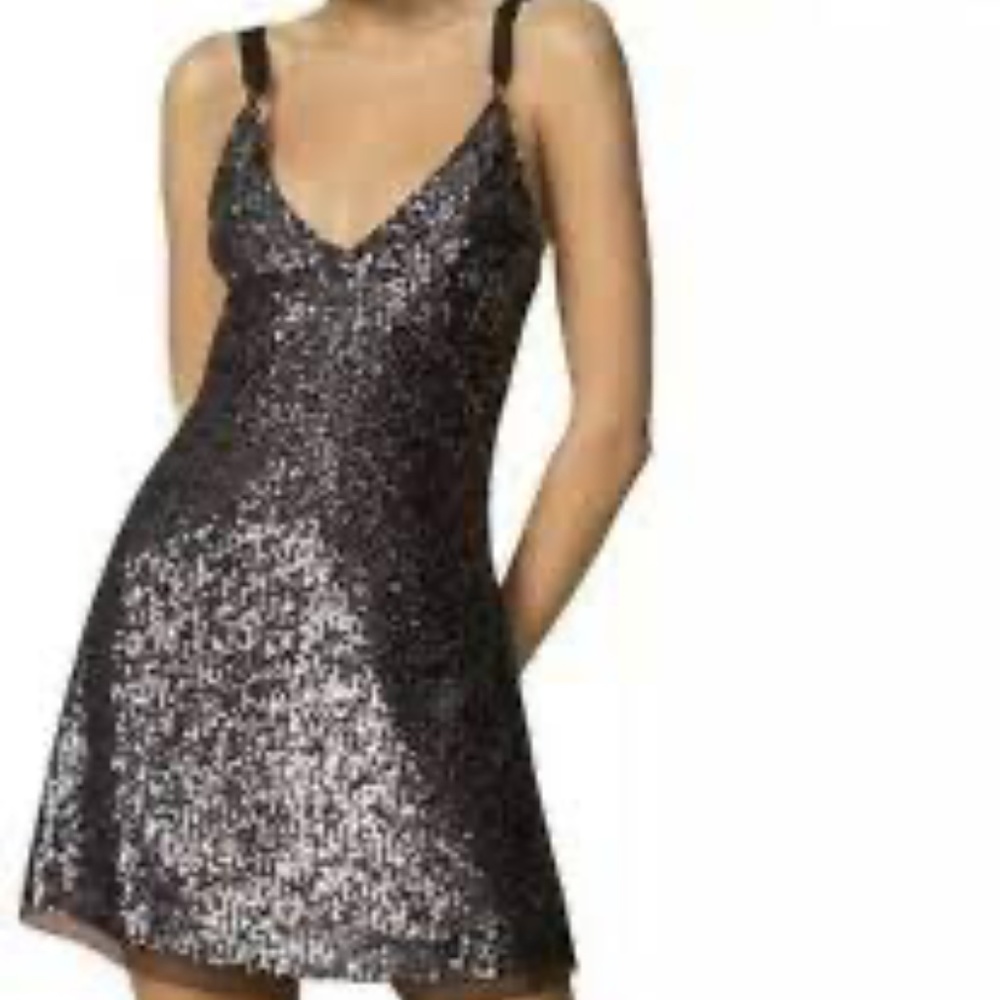 NWT Free People Gold Rush Sequin Mini Dress Night Combo Size Medium